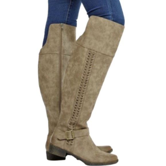 JustFab Shoes - JustFab Ellison knee high tan boot size 9